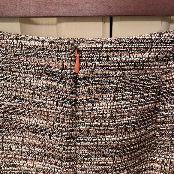 LOFT Brown with Hints of Beige & Coral, Shimmery, Fully Lined, Zip Sz 4 - Picture 6 of 12